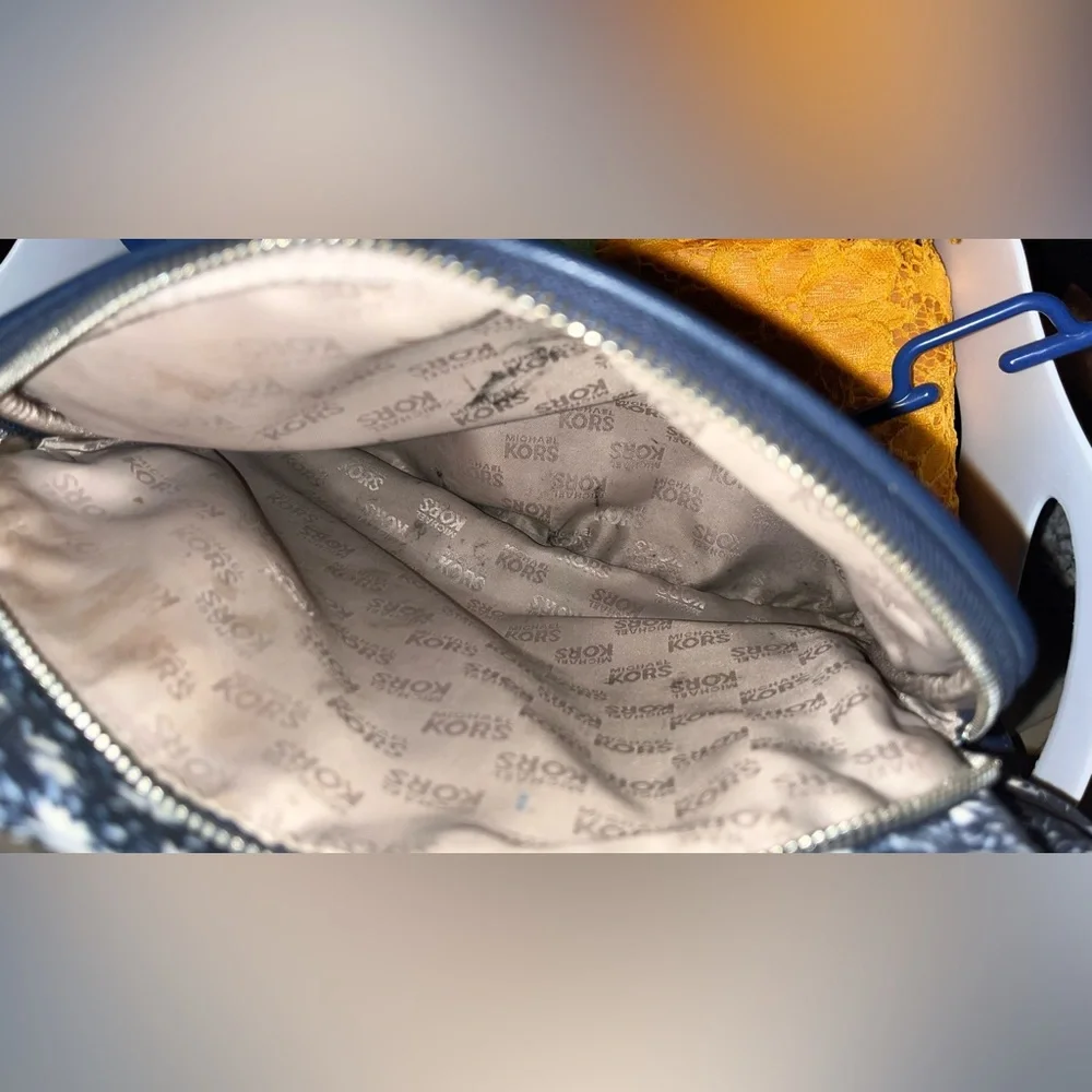 Michael Kors Navy and White Daisy Print Backpack